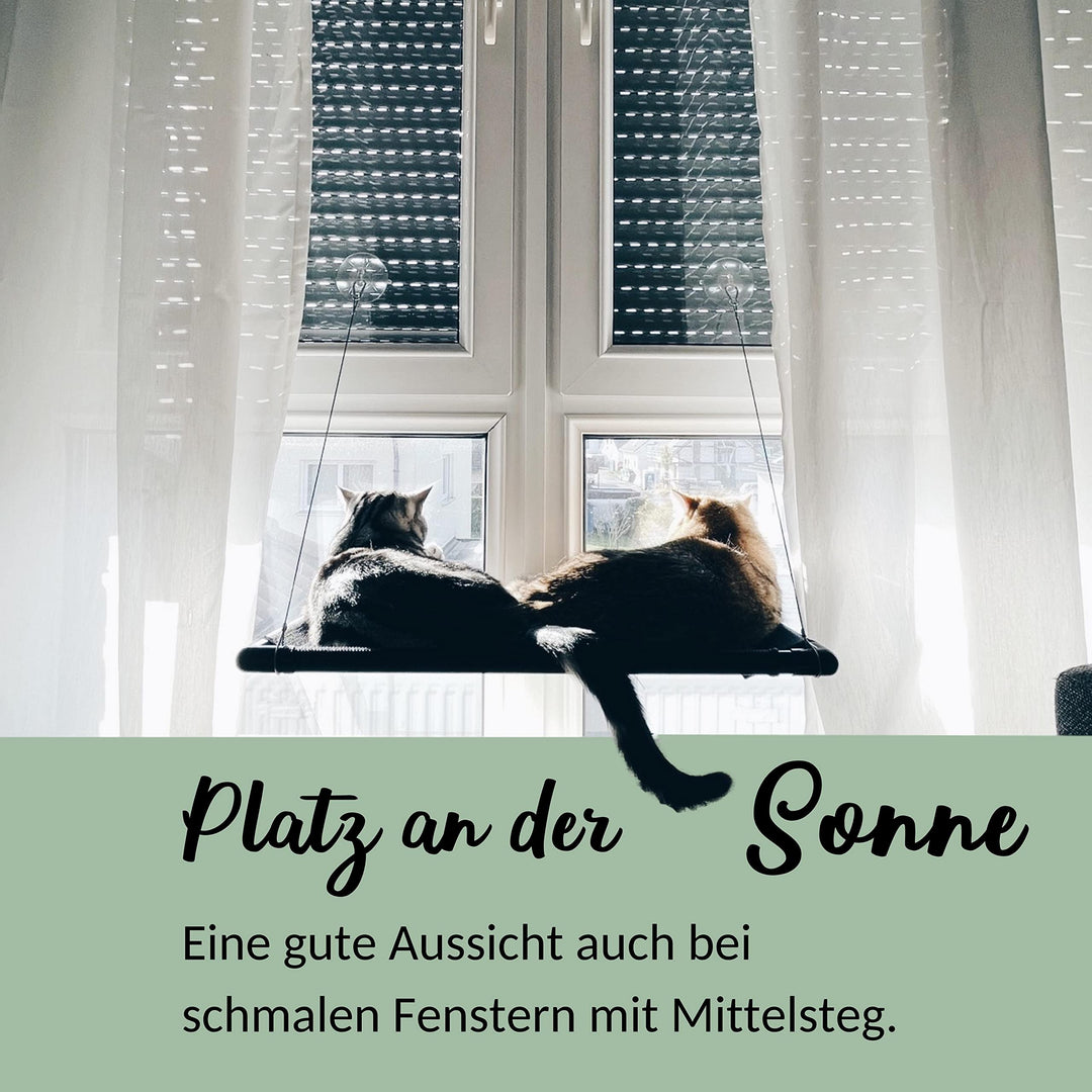 Katzen-Fensterbett Hängematte schwarz bis 23 kg für kleine Fenster - Bild 6