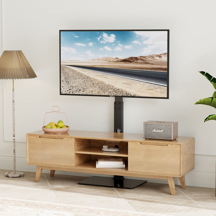 TV Ständer höhenverstellbar 30-70 Zoll schwenkbar mit Glasregal - Bild 9