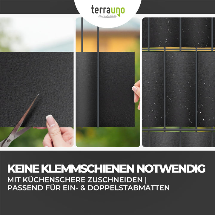 Sichtschutzstreifen Doppelstabmatte Polypropylen Anthrazit 26m - Bild 6