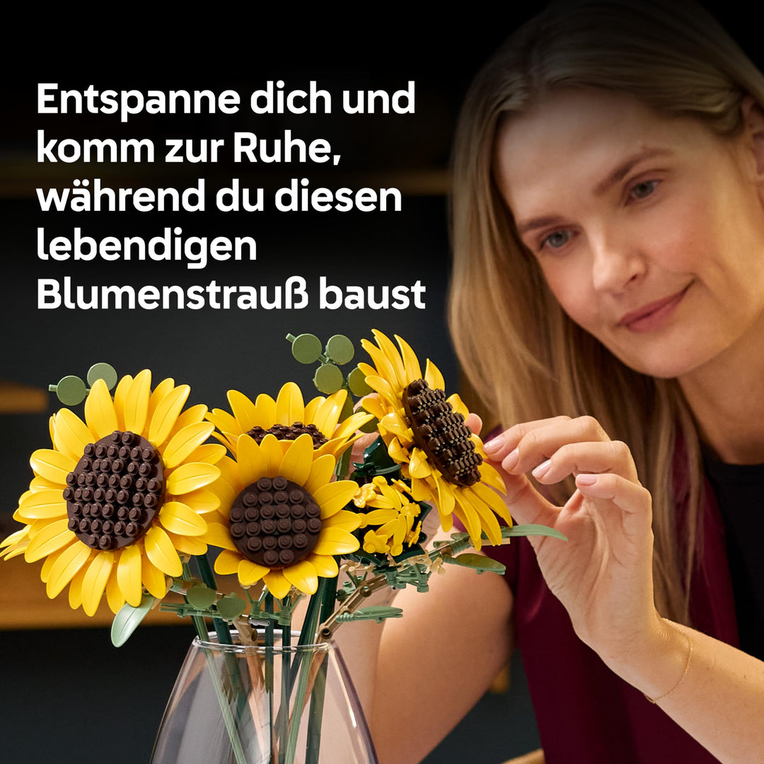 Klemmbausteine Sonnenblumenstrauss 686 Teile mit Eukalyptus Deko - Bild 3