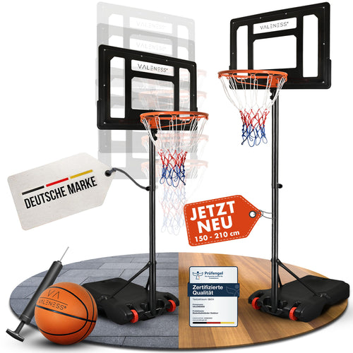 Basketballkorb Outdoor 150–210 cm höhenverstellbar mit Ball und Pumpe