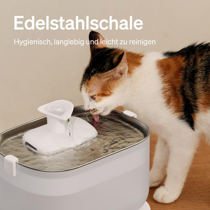 Katzenbrunnen Edelstahl 2.5L kabellose Pumpe 2 Trinkmodi ultraleise - Bild 5
