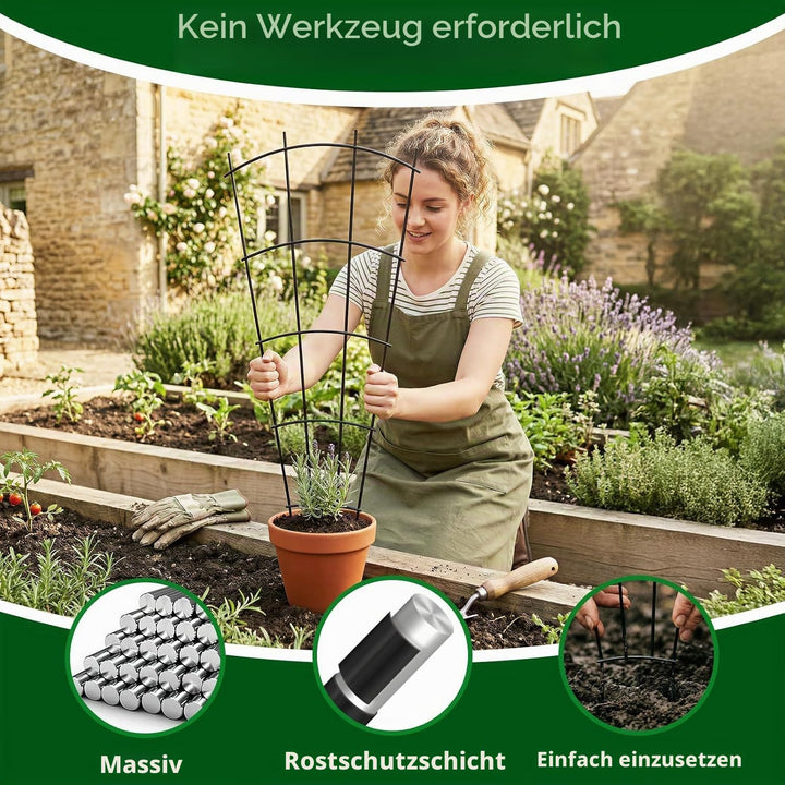 Rankgitter Metall Fächerform 109x43 cm 4er-Set für Garten - Bild 2