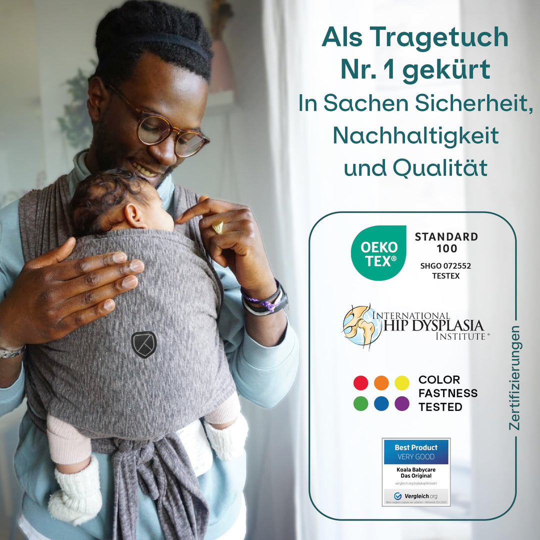 Tragetuch Neugeborene mit Ringverschluss anthrazit bis 9 kg - Bild 2