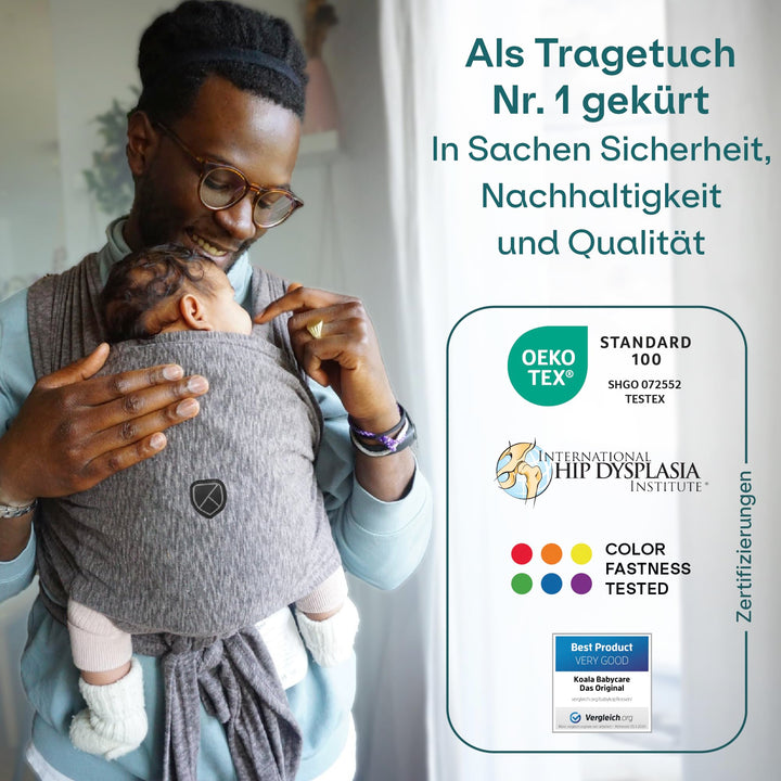 Tragetuch Neugeborene mit Ringverschluss anthrazit bis 9 kg - Bild 2