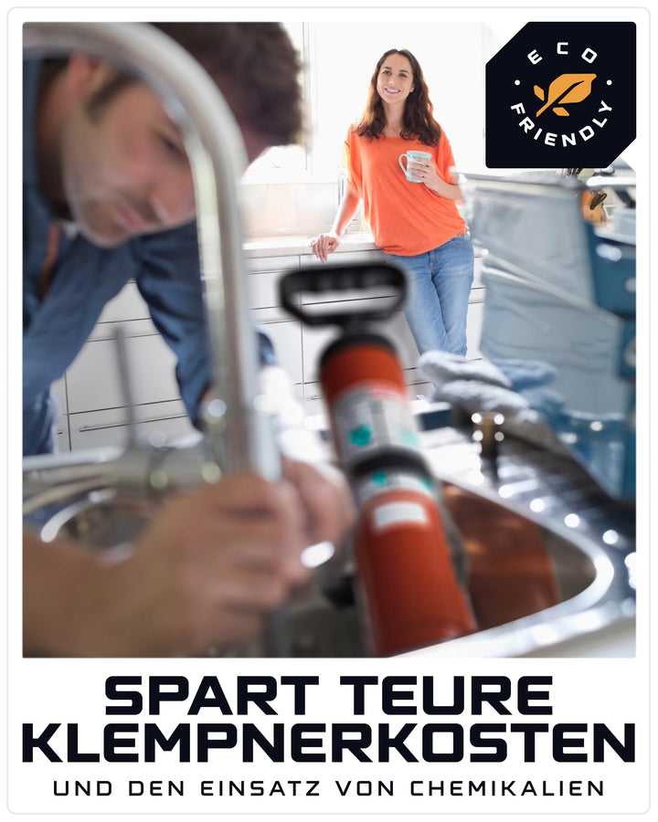 Rohrreinigungspumpe Druckluft ABS mit 2 Gummi-Adaptern für Abflüsse - Bild 5