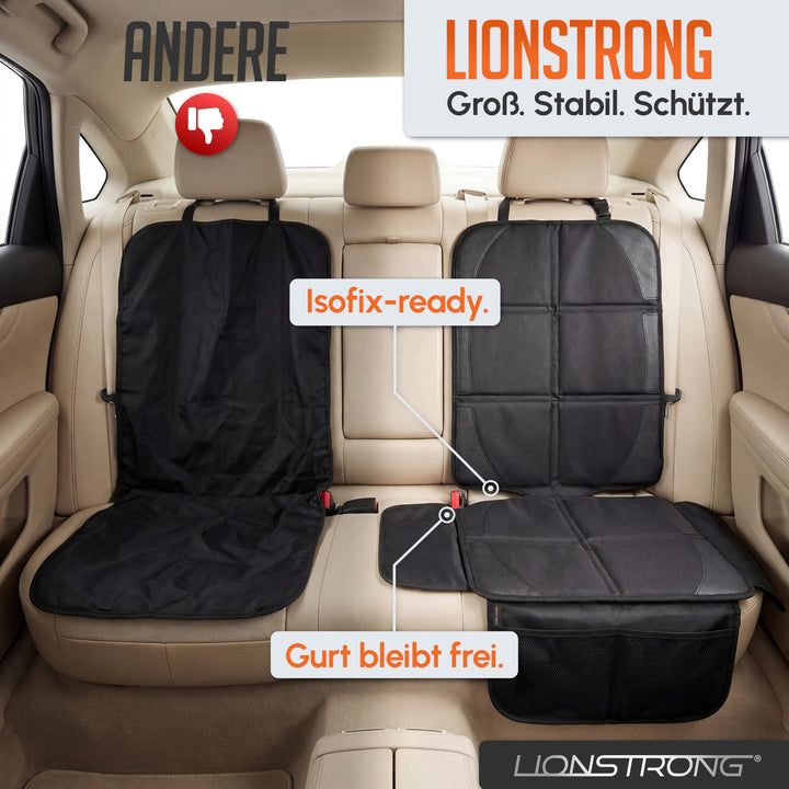Kindersitzunterlage Sitzschoner 2er-Set ISOFIX-geeignet schwarz - Bild 5