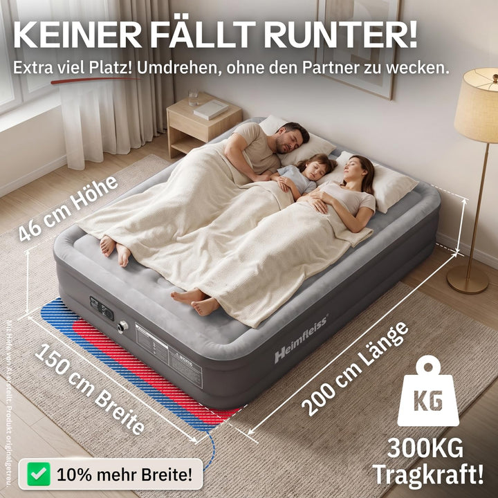 Luftmatratze selbstaufblasend 150x200 cm 46 cm Höhe für 2 Personen - Bild 2