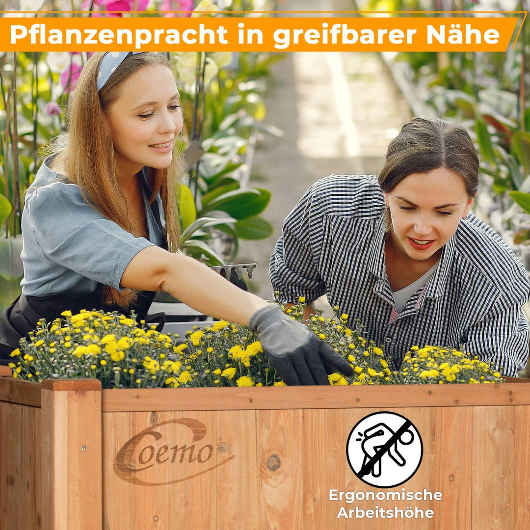 Hochbeet Holz mit Ablageboden 120x60x90 cm für Garten &amp; Terrasse - Bild 4