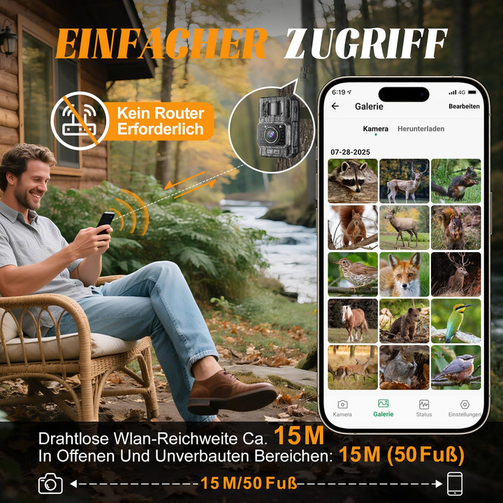 Wildkamera 4K 64MP WLAN mit App-Steuerung und Nachtsicht 20m - Bild 5