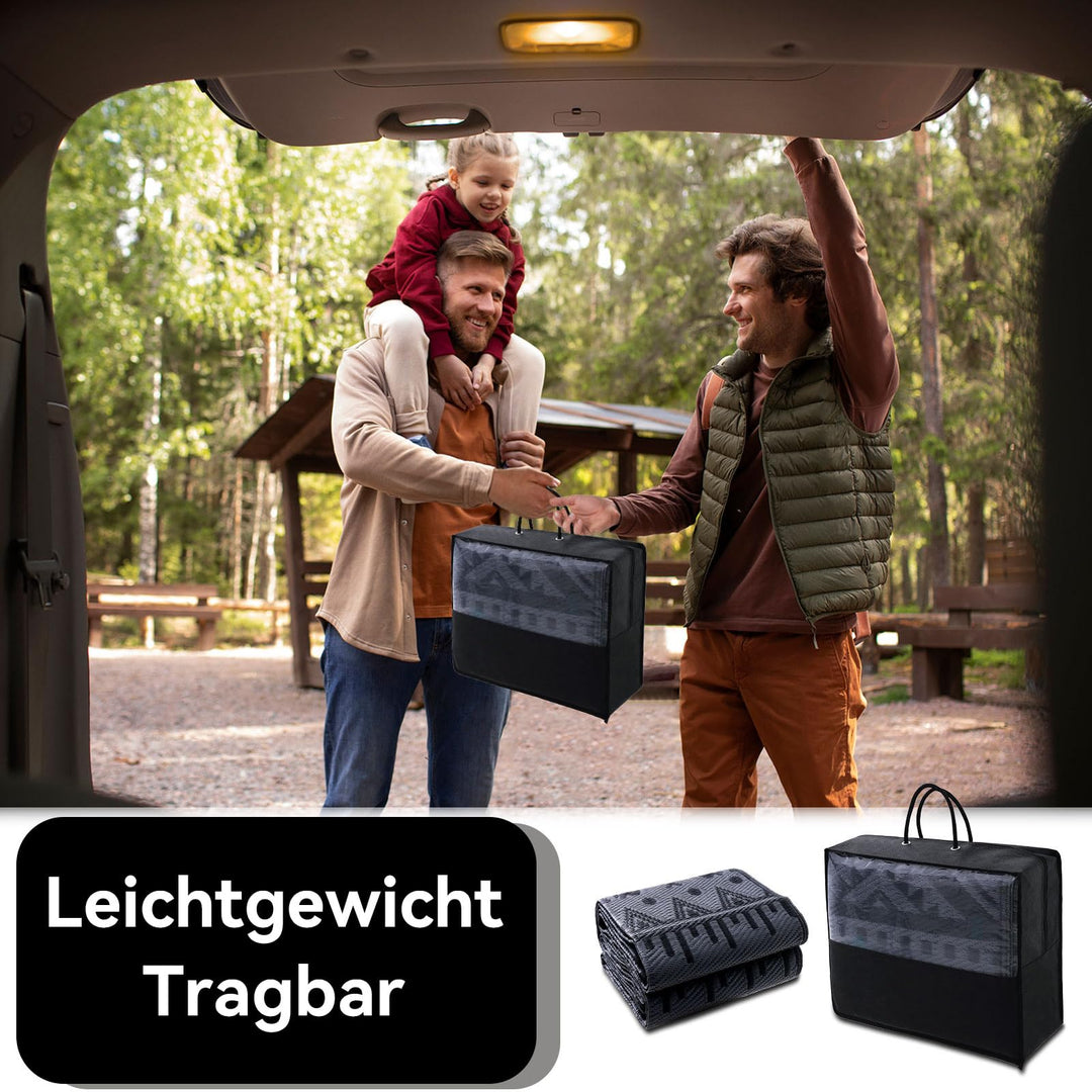 Outdoor Teppich wendbar 150x240 cm Schwarz/Grau geometrisch - Bild 6