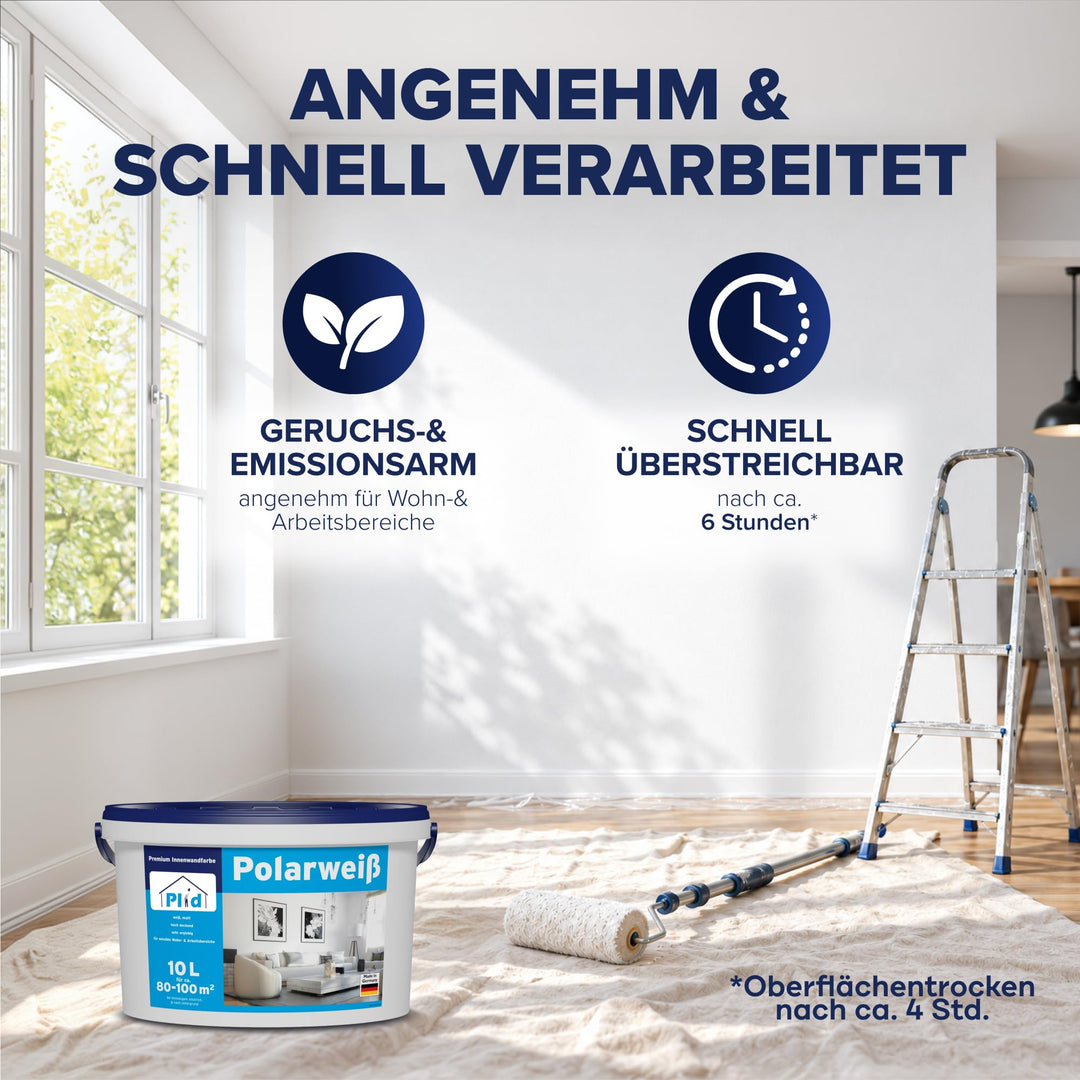 Wandfarbe Weiss matt 5L hochdeckend für Innenräume - Bild 5