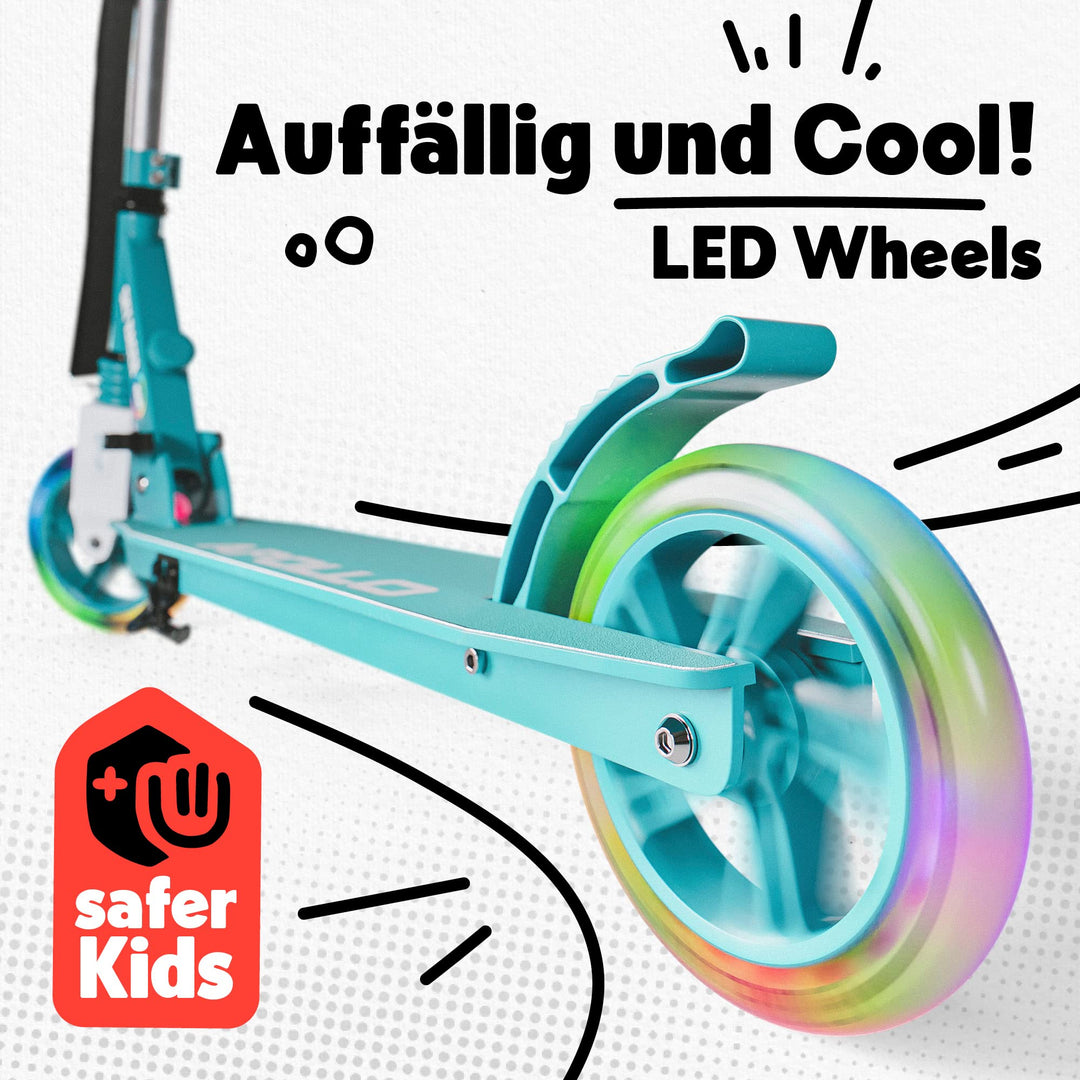 Kinder-Scooter klappbar mit LED-Rädern und Federung ab 6 Jahre - Bild 3