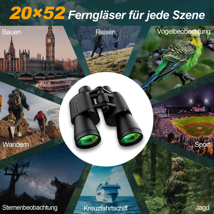 Fernglas 20x52 HD mit FMC-Objektiv und BAK-4-Prisma für Jagd und Wandern - Bild 7