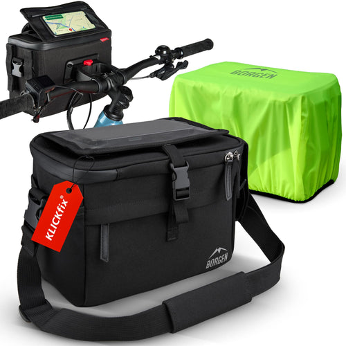 Lenkertasche KLICKfix 6 L mit Handyhalterung wasserabweisend
