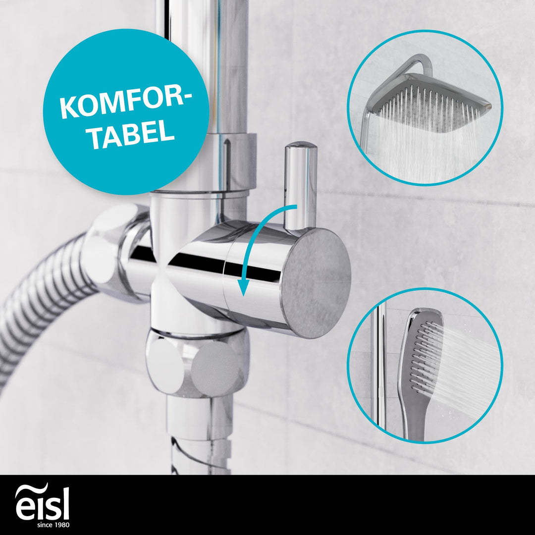 Duschset 2-in-1 mit Regendusche 250x200mm und Handbrause Chrom - Bild 6
