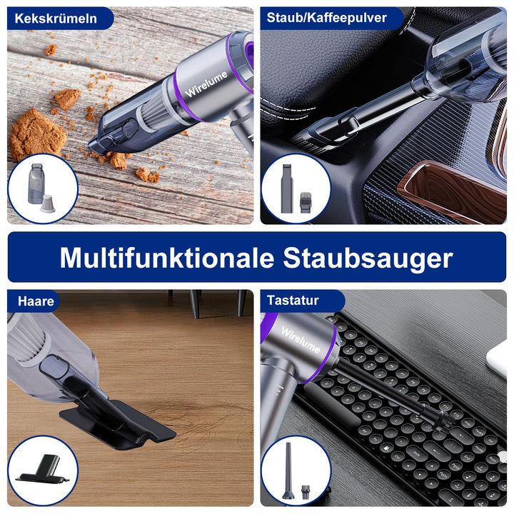 Handstaubsauger Akku kabellos 22.000 Pa 4-in-1 für Auto &amp; Tierhaare - Bild 3