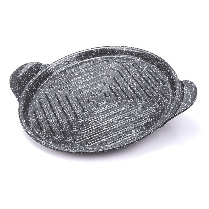 Grillpfanne rund Aluminium Antihaft Steinoptik 25 cm für Herd &amp; Backofen