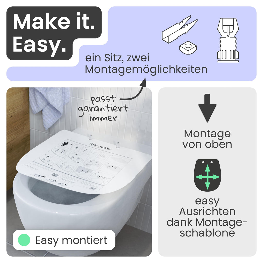 WC-Sitz D-Form Schwarz matt mit Absenkautomatik &amp; Schnellverschluss - Bild 5