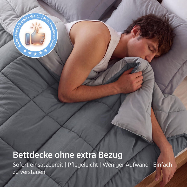 Bettdecke mit integriertem Bezug 240x220 Hohlfaser Ganzjahres - Bild 3