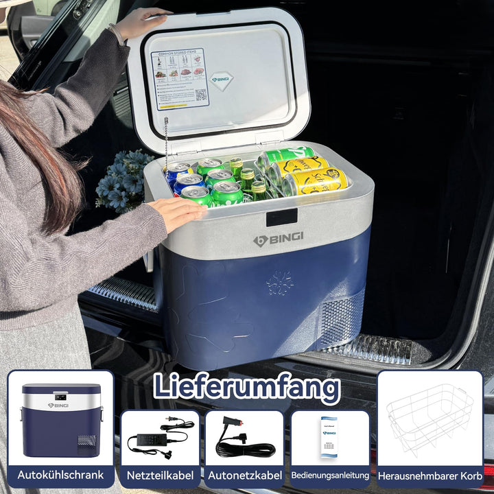 Kompressor-Kühlbox 22L elektrisch 12/24V DC für Auto und Camping - Bild 5