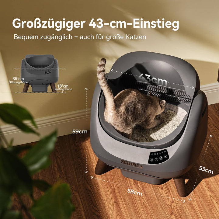 Selbstreinigende Katzentoilette XXL Open-Top 12L mit WLAN-App für Mehrkatzenhaushalt - Bild 2