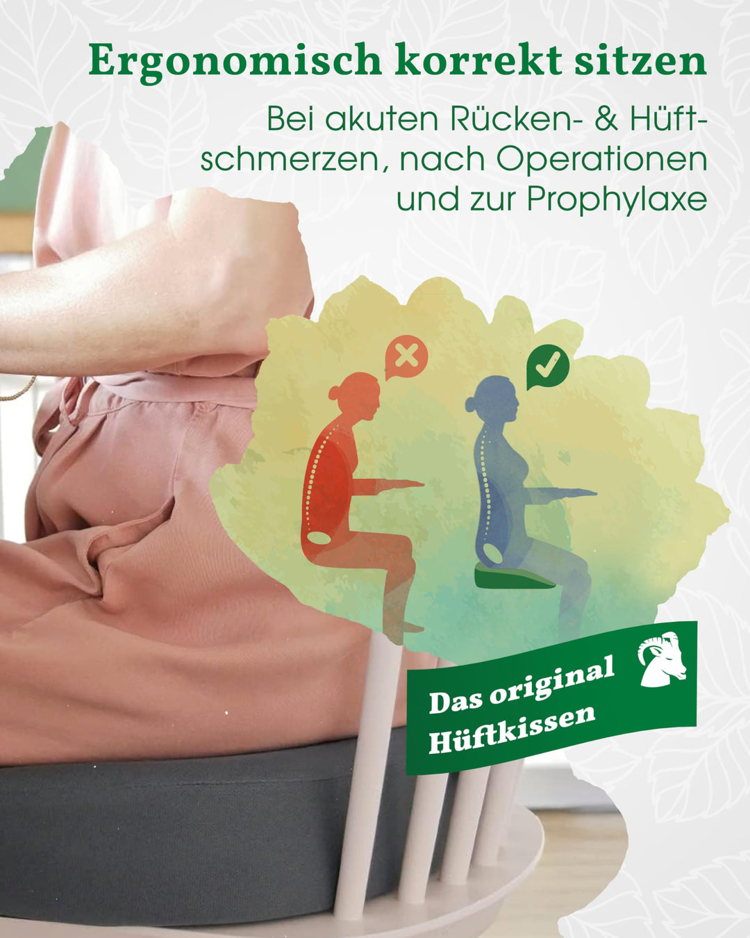 Orthopädisches Keilkissen Bürostuhl ergonomisch gegen Rückenschmerzen - Bild 5