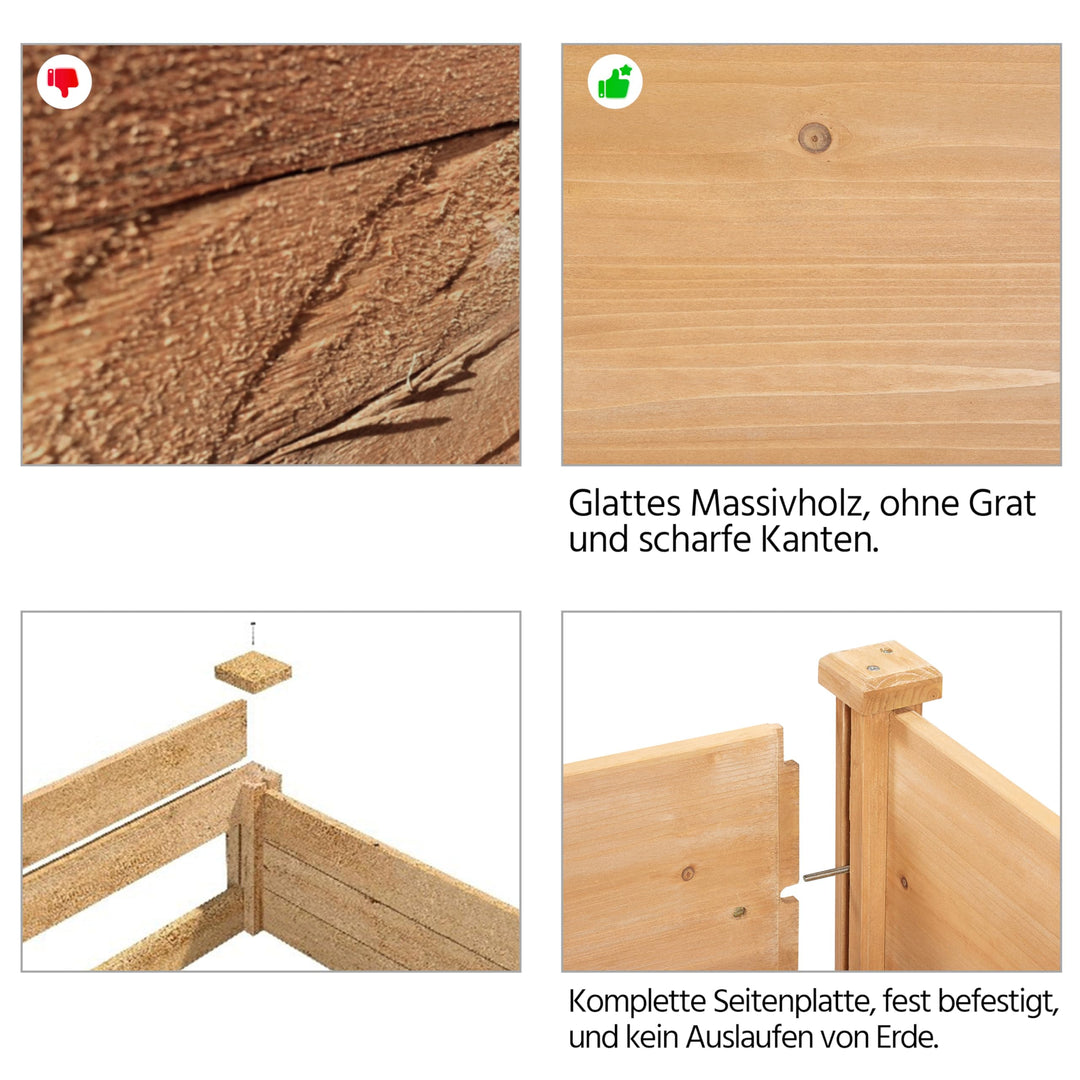 Hochbeet Tannenholz FSC-zertifiziert 120x59x76 cm mit Einlegetasche - Bild 5