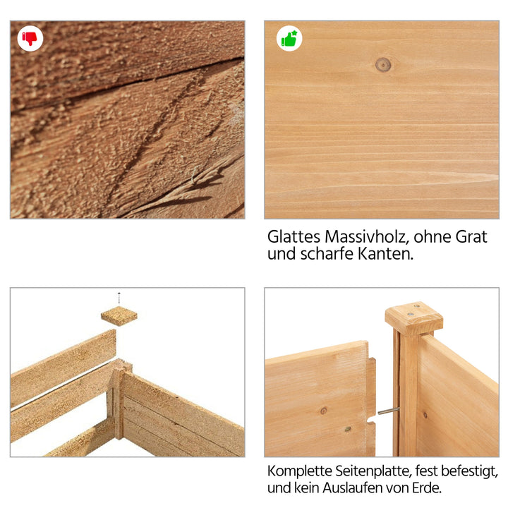 Hochbeet Tannenholz FSC-zertifiziert 120x59x76 cm mit Einlegetasche - Bild 5