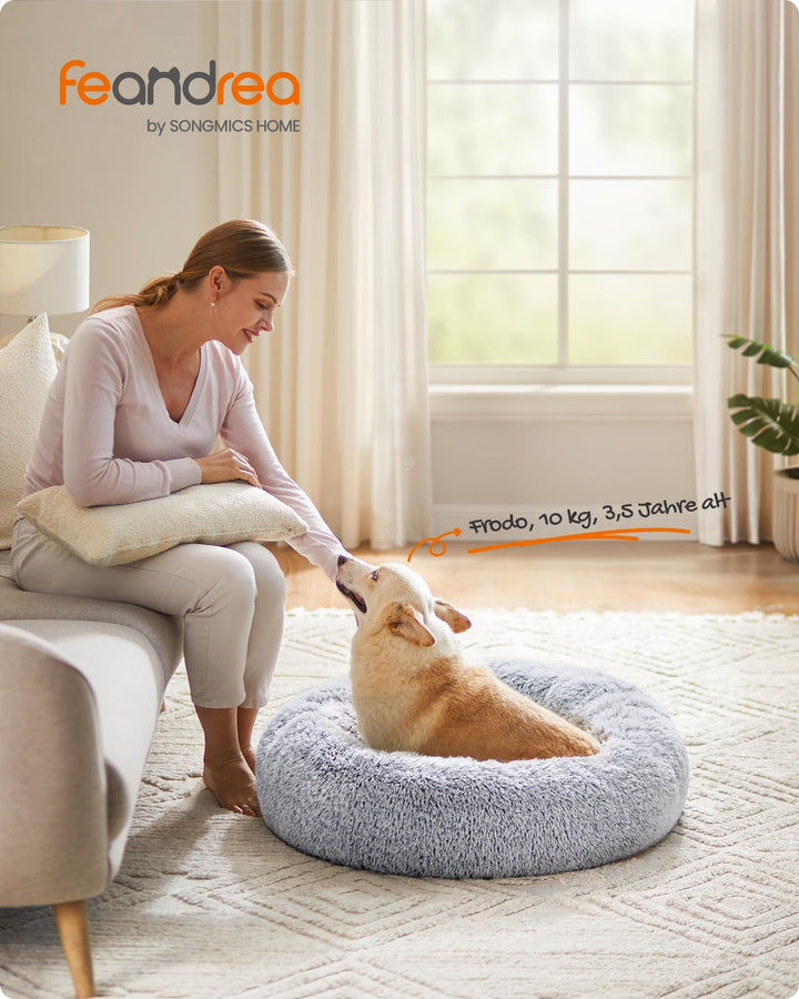 Hundebett Donut Plüsch 80 cm waschbar für Hunde bis 20 kg - Bild 2