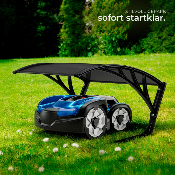 Mähroboter Garage Stahl &amp; Polycarbonat 81x100x48 cm mit Bodenverankerung - Bild 8