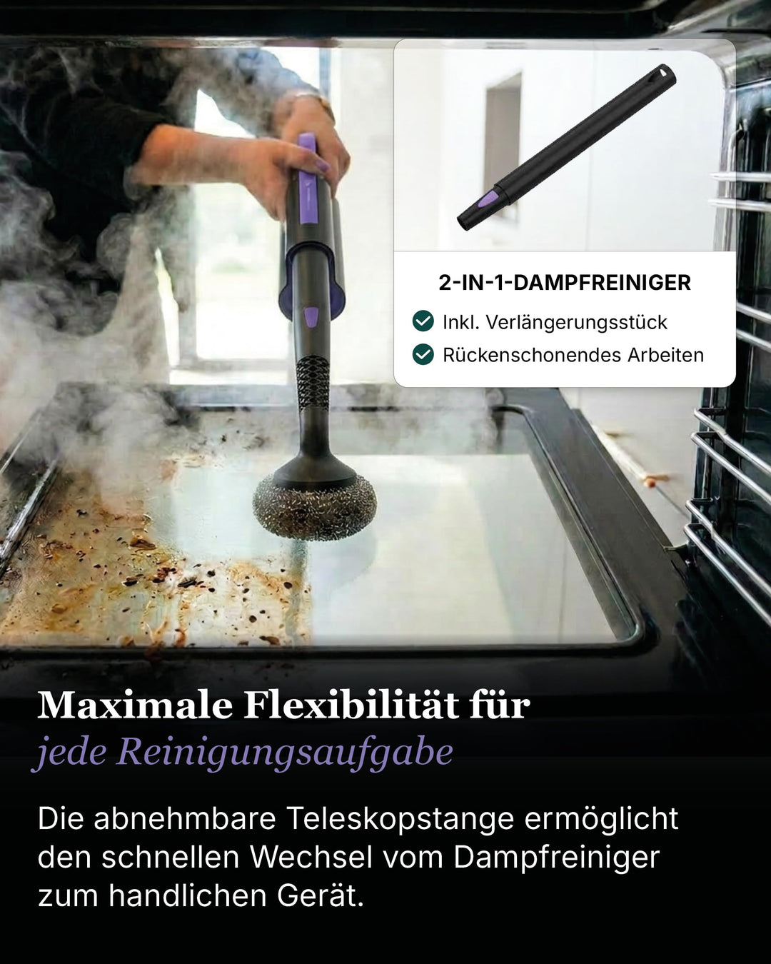 Dampfreiniger 16-in-1 mit 13 Aufsätzen, 120°C, für Böden, Bad &amp; Küche - Bild 4
