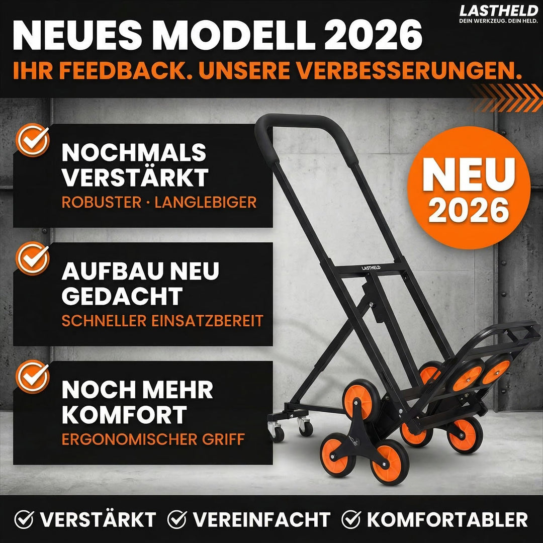 Sackkarre klappbar Treppensteiger 2-in-1 Stahl 150 kg Traglast - Bild 8