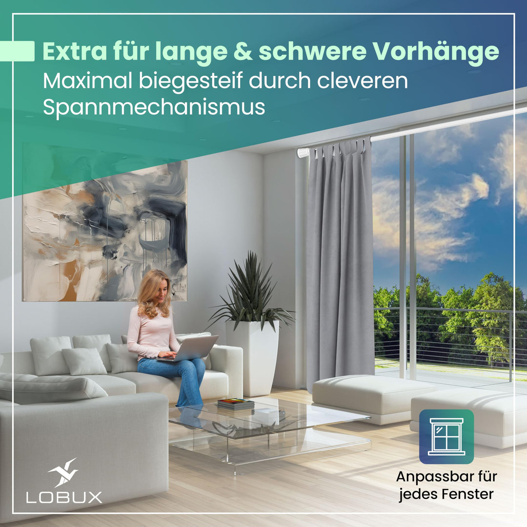 Teleskopstange ohne Bohren Weiss 260-350cm Ø32mm bis 35kg - Bild 3