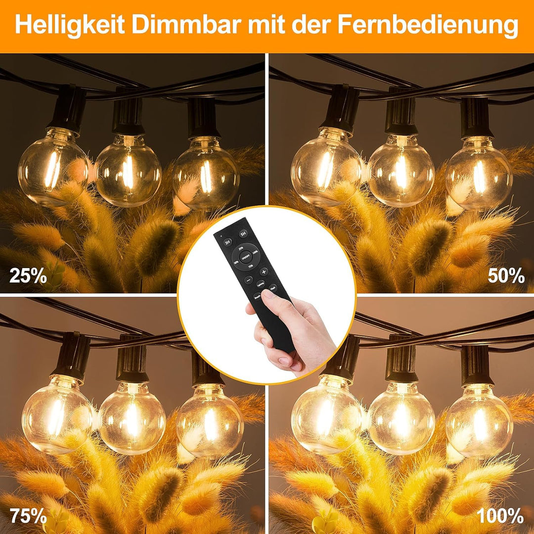 LED Lichterkette Outdoor 60m dimmbar mit Fernbedienung warmweiss - Bild 2