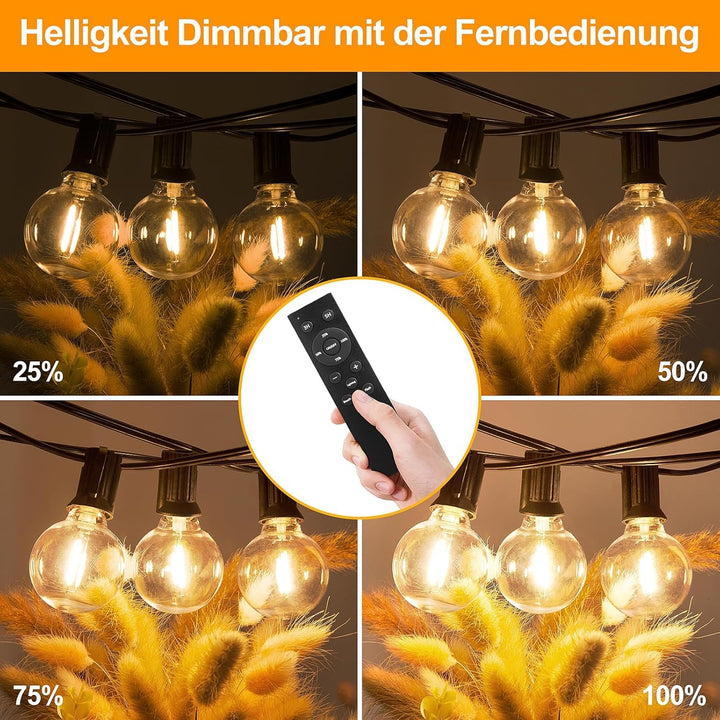 LED Lichterkette Outdoor 60m dimmbar mit Fernbedienung warmweiss - Bild 2
