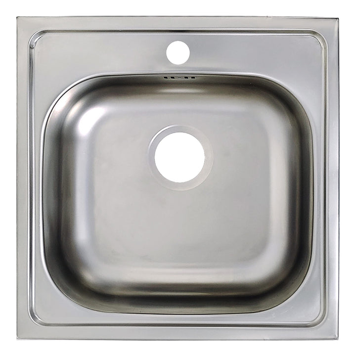 Edelstahlspüle Einbau 50x50 cm flächenbündig mit Syphon-Set
