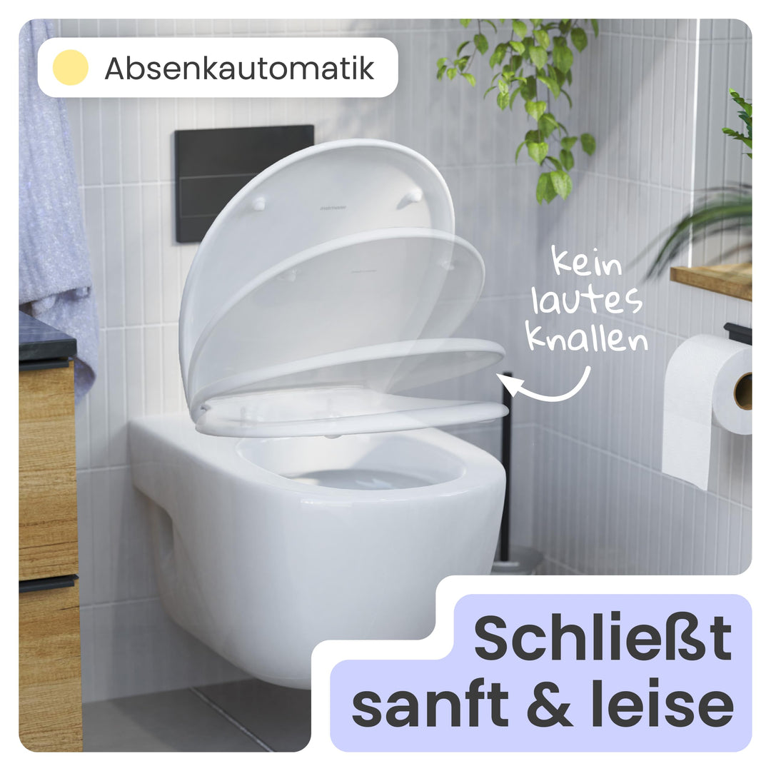 WC-Sitz oval mit Absenkautomatik Duroplast Weiß antibakteriell - Bild 3