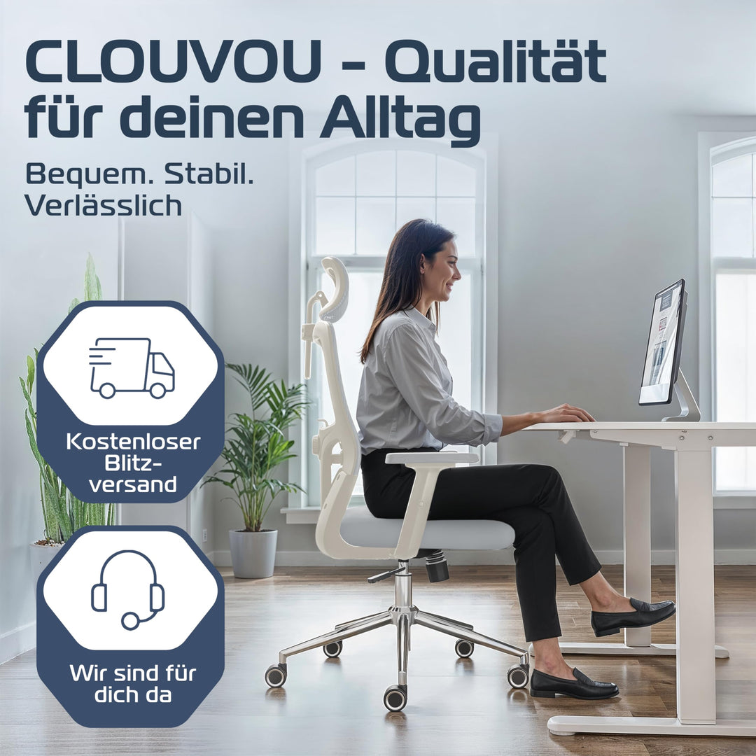 Bürostuhl Ergonomisch Mesh 135° Wippmechanik bis 190 cm - Bild 8