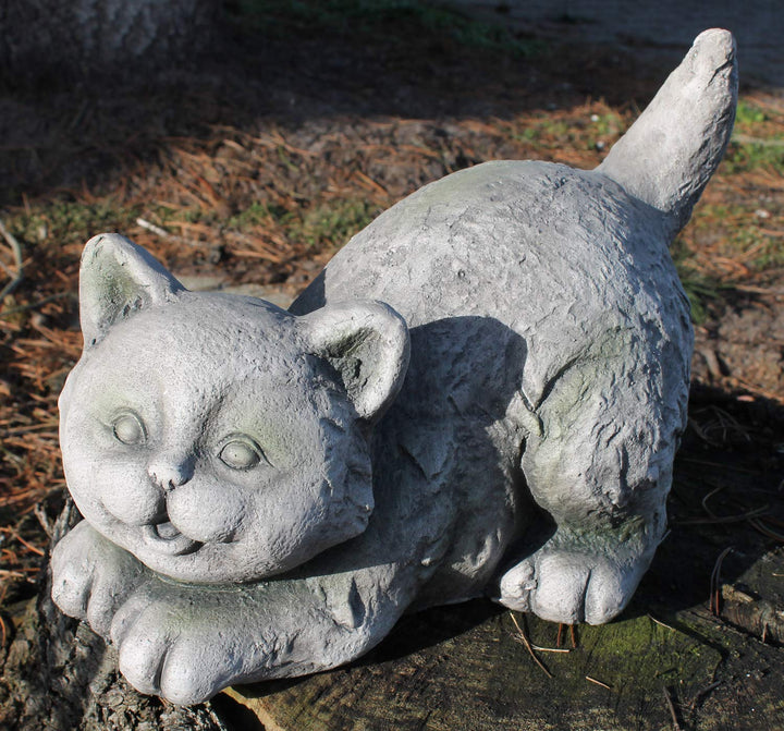 Gartenfigur Katze spielend Magnesia Steinoptik 25 cm Handbemalt - Bild 6