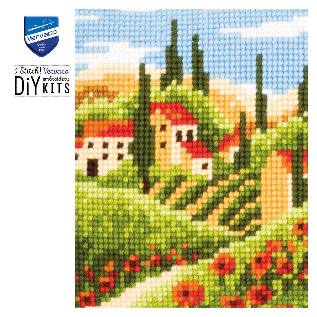 Kreuzstich-Stickpackung Kissen Toskana-Motiv 40x40cm für Anfänger - Bild 6