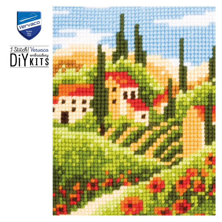 Kreuzstich-Stickpackung Kissen Toskana-Motiv 40x40cm für Anfänger - Bild 6