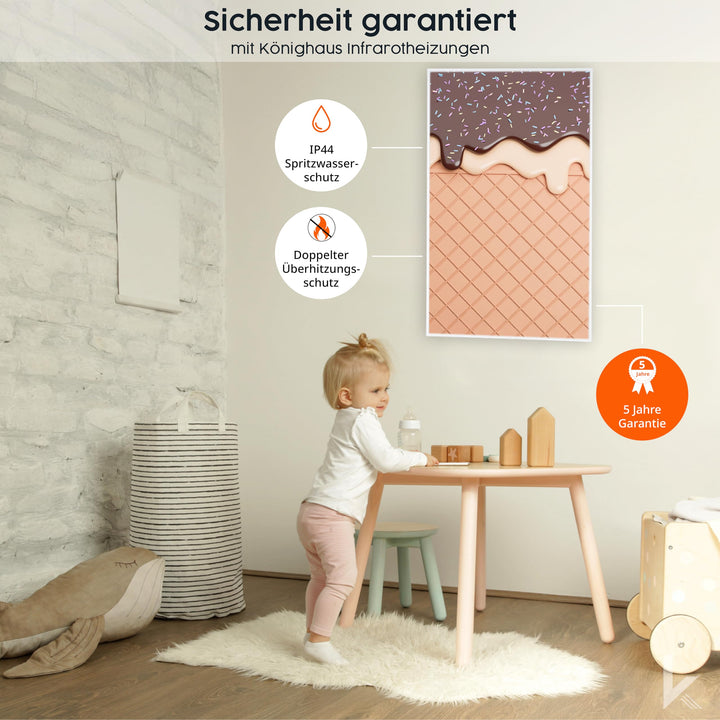 Infrarotheizung Standgerät 1200 W mit Thermostat Flammen-Design - Bild 8