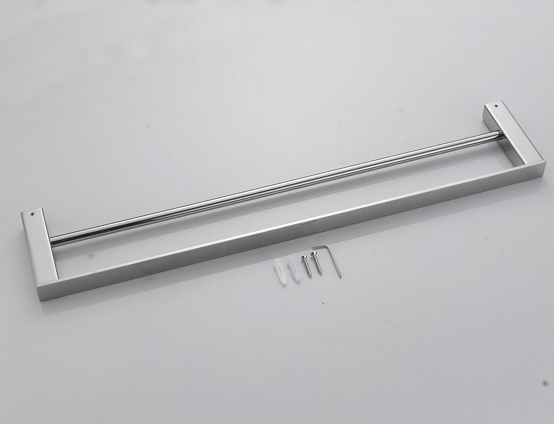Handtuchstange doppelt Edelstahl poliert 40 cm Wandmontage - Bild 7