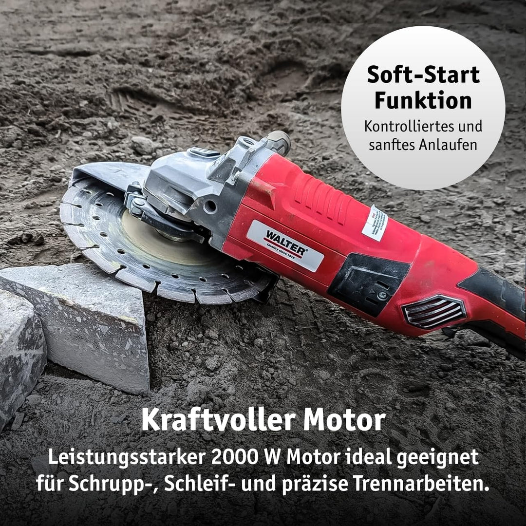 Winkelschleifer 2000W 230mm Scheibe für Metall Stein Beton - Bild 4