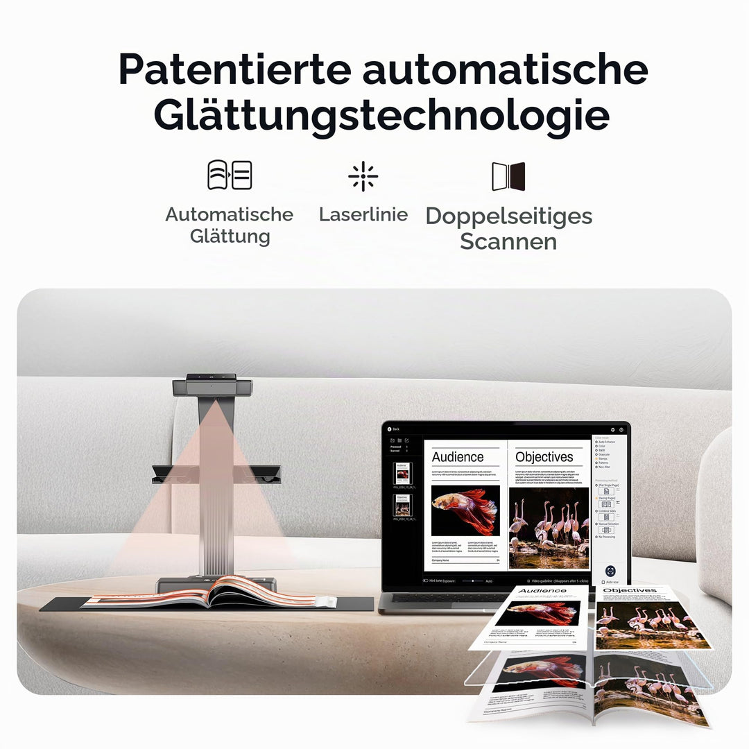 Buchscanner 16 MP A3 mit OCR und Laser-Abflachung fuer Windows &amp; macOS - Bild 3