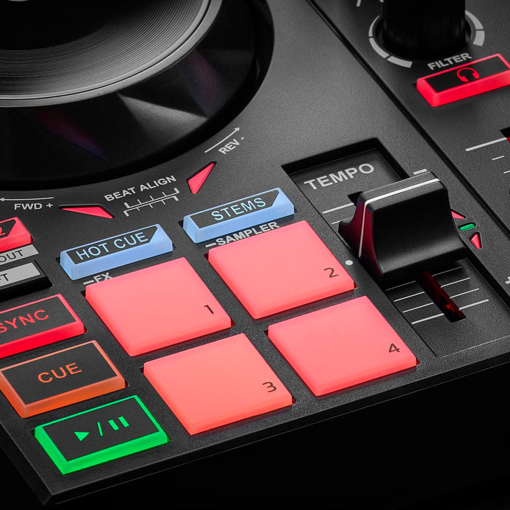 DJ-Controller Einsteiger mit Beatmatch-Guide, 8 Pads, USB - Bild 5