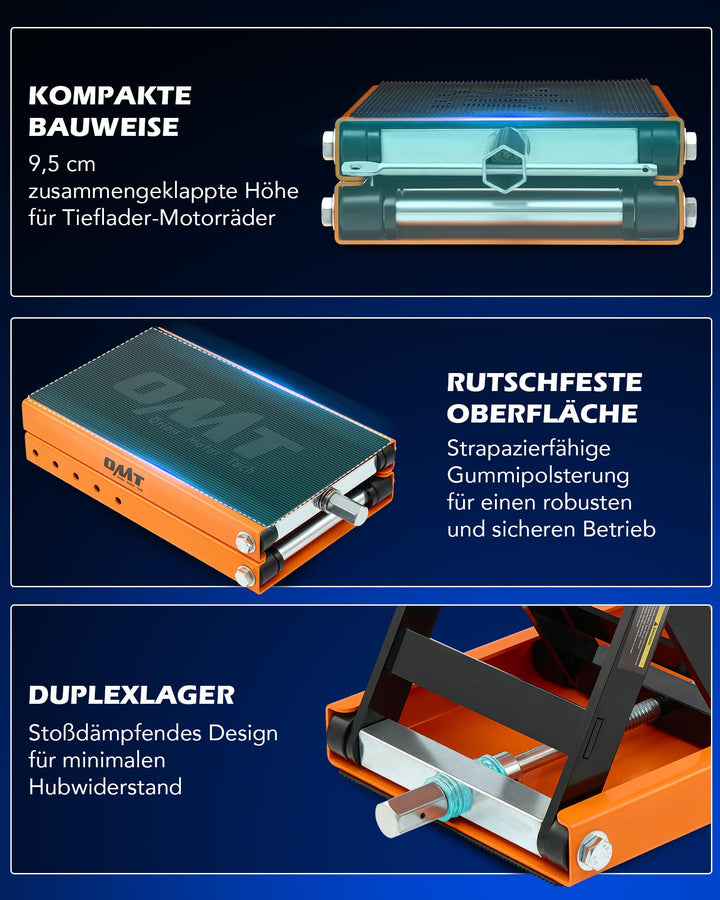 Motorradhebebühne Scherenheber 500 kg höhenverstellbar 95–370 mm - Bild 6