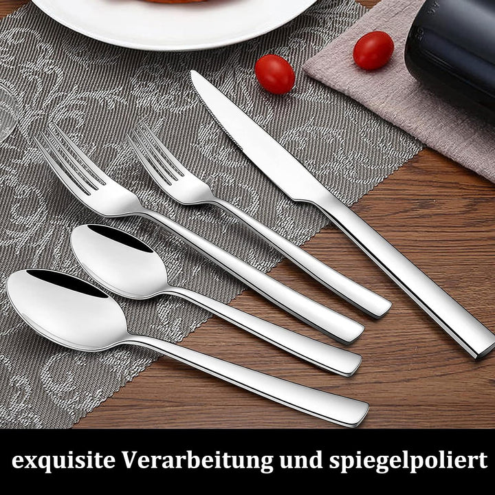 Besteck-Set 60-teilig Edelstahl für 12 Personen hochglanzpoliert - Bild 3