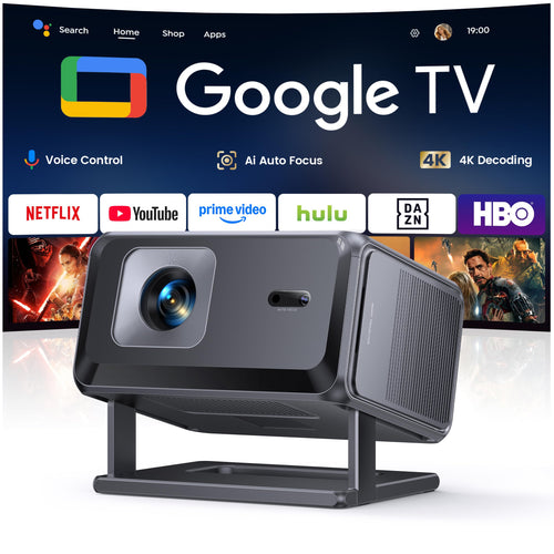 Smart Beamer 1080P FHD mit Google TV Autofokus WiFi 6 tragbar